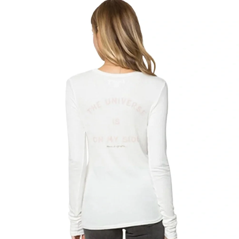 Spiritual Gangster The Universe Womens Long Sleeve Off White Size XS - Picture 4 of 13